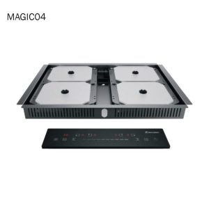 Parrilla invisible de induccion modelo magic04 de tecnolam. Para instalación sobre cubiertas de piedra sinterizada, piedra tecnologica.